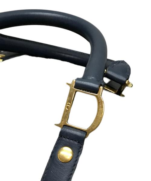 Christian Dior（クリスチャン ディオール）Christian Dior (クリスチャン ディオール) トロッター柄ボストンバッグ ネイビー×グレーの古着・服飾アイテム