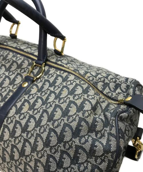 Christian Dior（クリスチャン ディオール）Christian Dior (クリスチャン ディオール) トロッター柄ボストンバッグ ネイビー×グレーの古着・服飾アイテム