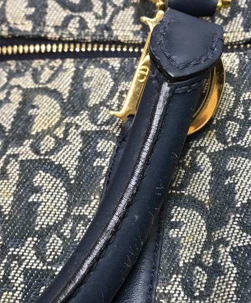 Christian Dior（クリスチャン ディオール）Christian Dior (クリスチャン ディオール) トロッター柄ボストンバッグ ネイビー×グレーの古着・服飾アイテム