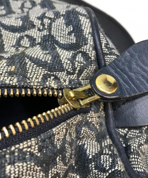 Christian Dior（クリスチャン ディオール）Christian Dior (クリスチャン ディオール) トロッター柄ボストンバッグ ネイビー×グレーの古着・服飾アイテム