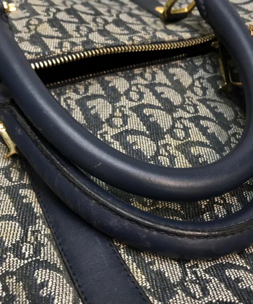 Christian Dior（クリスチャン ディオール）Christian Dior (クリスチャン ディオール) トロッター柄ボストンバッグ ネイビー×グレーの古着・服飾アイテム