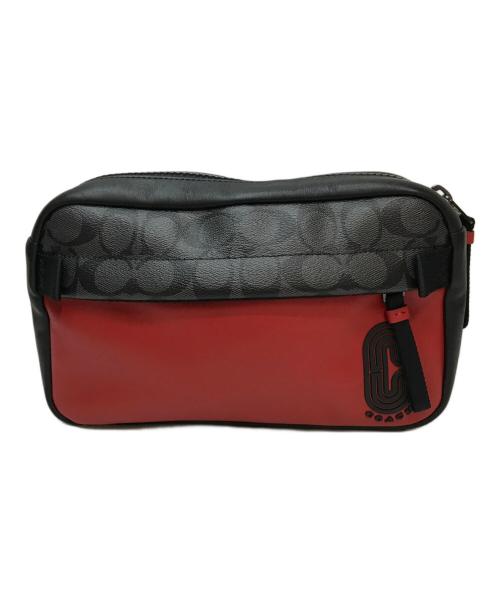 COACH（コーチ）COACH (コーチ) ボディバッグ ブラック×レッドの古着・服飾アイテム