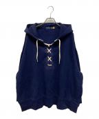 POLO RALPH LAURENポロ・ラルフローレン）の古着「オーバーサイズレースアップフーディ」｜ネイビー