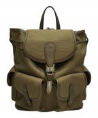 POLO RALPH LAURENポロ・ラルフローレン）の古着「レザートリムキャンバスバックパック」｜カーキ