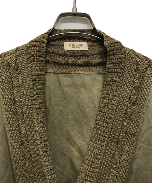 CELINE MONSIEUR（セリーヌ）CELINE MONSIEUR (セリーヌ) ヴィンテージコットンリネンカーディガン ブラウン サイズ:Lの古着・服飾アイテム