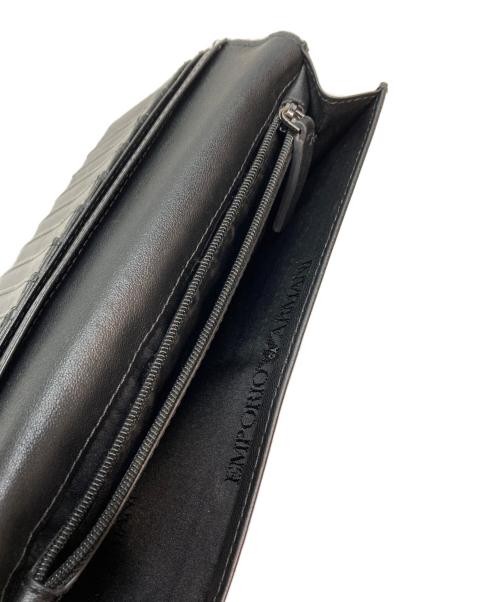 EMPORIO ARMANI（エンポリオ アルマーニ）EMPORIO ARMANI (エンポリオ アルマーニ) 2つ折り長財布 ブラックの古着・服飾アイテム