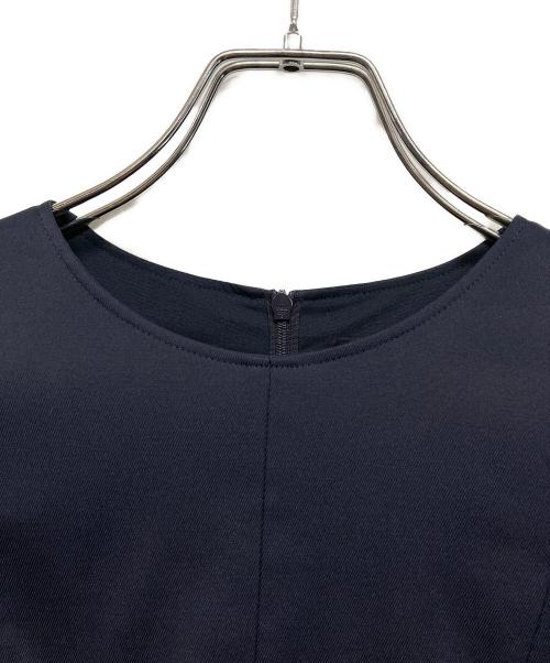 shirocon（シロコン）SHIROCON (シロコン) ホワイト ダブルクロスサテンブラウス ネイビー サイズ:SIZE 36の古着・服飾アイテム
