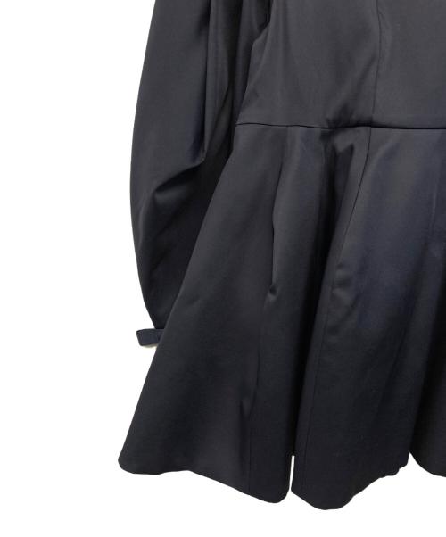 shirocon（シロコン）SHIROCON (シロコン) ホワイト ダブルクロスサテンブラウス ネイビー サイズ:SIZE 36の古着・服飾アイテム