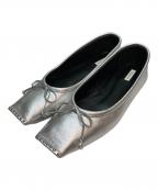 CHEMBURチェンバー）の古着「SQ FLAT STUDS BALLET SHOES」｜シルバー