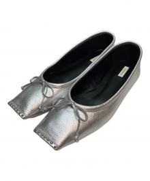 CHEMBUR（チェンバー）の古着「SQ FLAT STUDS BALLET SHOES」｜シルバー