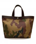 Herve Chapelierエルベシャプリエ）の古着「スクエアトートM」｜カーキ