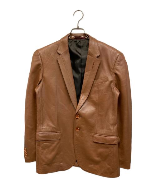 PS Paul Smith（ＰＳポールスミス）PS Paul Smith (ＰＳポールスミス) ラムレザーテーラードジャケット ブラウン サイズ:Mの古着・服飾アイテム