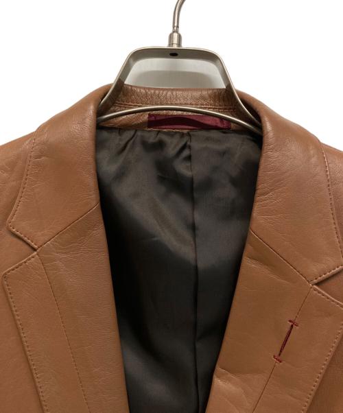 PS Paul Smith（ＰＳポールスミス）PS Paul Smith (ＰＳポールスミス) ラムレザーテーラードジャケット ブラウン サイズ:Mの古着・服飾アイテム