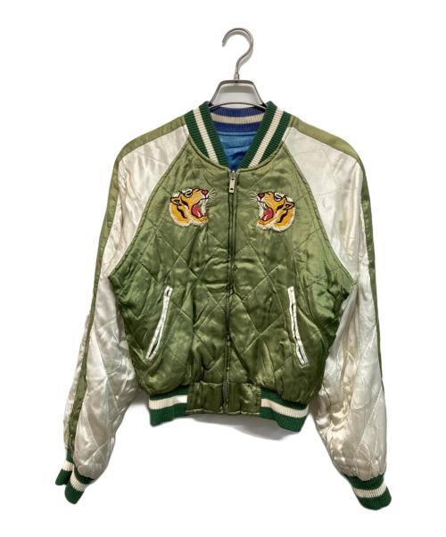 Pearl Diver（パールダイバー）Pearl Diver (パールダイバー) リバーシブルスカジャン オリーブ×ブルー サイズ:Sの古着・服飾アイテム