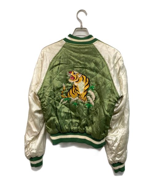 Pearl Diver（パールダイバー）Pearl Diver (パールダイバー) リバーシブルスカジャン オリーブ×ブルー サイズ:Sの古着・服飾アイテム
