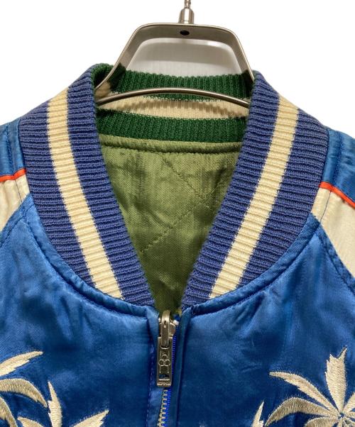 Pearl Diver（パールダイバー）Pearl Diver (パールダイバー) リバーシブルスカジャン オリーブ×ブルー サイズ:Sの古着・服飾アイテム