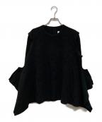 TAO COMME des GARCONSタオ コムデギャルソン）の古着「ジャガード 裁断 バックオープン トップス」｜ブラック