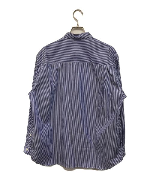 COMME des GARCONS HOMME（コムデギャルソン オム）COMME des GARCONS HOMME (コムデギャルソン オム) 綿ストライプ ギャザーシャツ ブルー サイズ:Sの古着・服飾アイテム