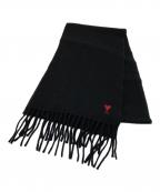 AMI Alexandre Mattiussiアミアレクサンドルマテュッシ）の古着「ハートロゴマフラー」｜ブラック×レッド