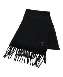 AMI Alexandre Mattiussi（アミアレクサンドルマテュッシ）の古着「ハートロゴマフラー」｜ブラック×レッド