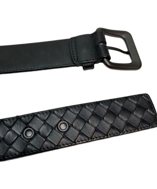 BOTTEGA VENETA（ボッテガベネタ）BOTTEGA VENETA (ボッテガベネタ) イントレチャートベルト ブラックの古着・服飾アイテム