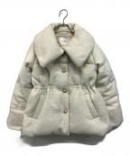 HER LIP TOハーリップトゥ）の古着「Gold-Button Tweed Down Jacket(ゴールドボタン ツイード ダウン ジャケット)」｜ホワイト
