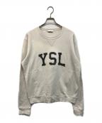 Saint Laurent Parisサンローランパリ）の古着「YSLロゴプリントスウェット」｜ホワイト