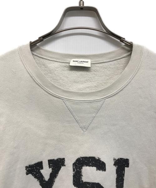 Saint Laurent Paris（サンローランパリ）Saint Laurent Paris (サンローランパリ) YSLロゴプリントスウェット ホワイト サイズ:Lの古着・服飾アイテム