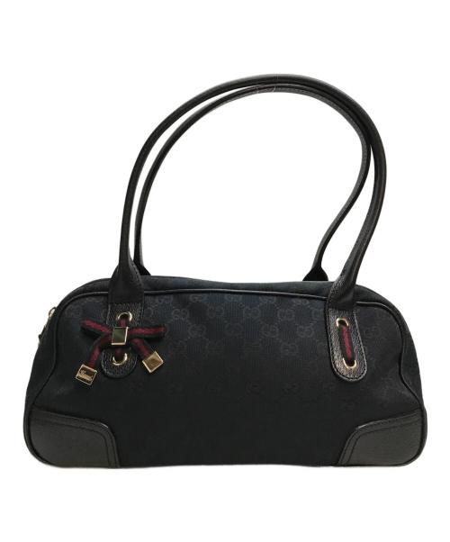 GUCCI（グッチ）GUCCI (グッチ) GGキャンバスプリンシーミニボストンバッグ ブラックの古着・服飾アイテム