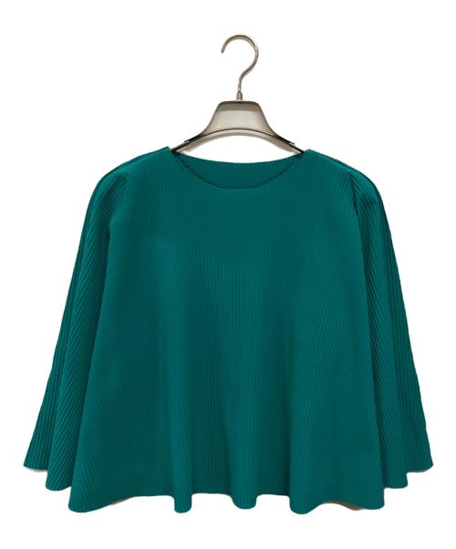 me ISSEY MIYAKE（ミーイッセイ ミヤケ）me ISSEY MIYAKE (ミーイッセイ ミヤケ) SWING PLEATS（スウィングプリーツ） プリーツトップス グリーン サイズ:-の古着・服飾アイテム