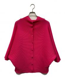 me ISSEY MIYAKE（ミーイッセイ ミヤケ）の古着「DOLMAN STRETCH PLEATS 1（ドルマン ストレッチ プリーツ） プリーツカーディガン」｜ピンク
