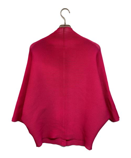 me ISSEY MIYAKE（ミーイッセイ ミヤケ）me ISSEY MIYAKE (ミーイッセイ ミヤケ) DOLMAN STRETCH PLEATS 1（ドルマン ストレッチ プリーツ） プリーツカーディガン ピンク サイズ:-の古着・服飾アイテム