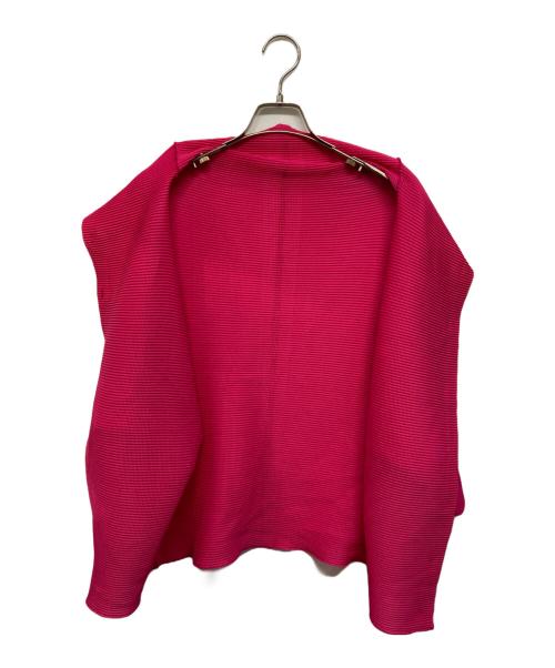 me ISSEY MIYAKE（ミーイッセイ ミヤケ）me ISSEY MIYAKE (ミーイッセイ ミヤケ) DOLMAN STRETCH PLEATS 1（ドルマン ストレッチ プリーツ） プリーツカーディガン ピンク サイズ:-の古着・服飾アイテム