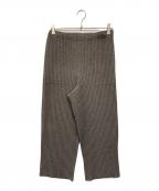 me ISSEY MIYAKEミーイッセイ ミヤケ）の古着「CORDUROY PLEATS ワイドプリーツパンツ」｜グレー