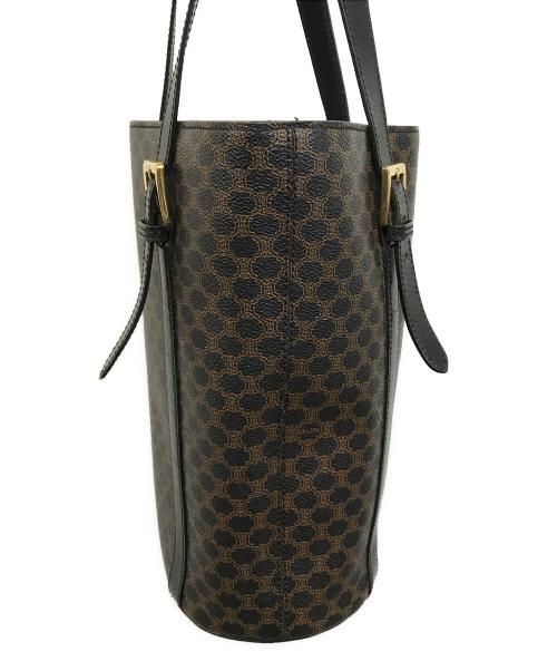 CELINE（セリーヌ）CELINE (セリーヌ) マカダム柄トートバッグ ブラック×ブラウンの古着・服飾アイテム