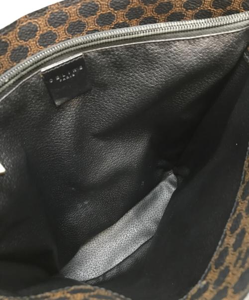 CELINE（セリーヌ）CELINE (セリーヌ) マカダム柄トートバッグ ブラック×ブラウンの古着・服飾アイテム