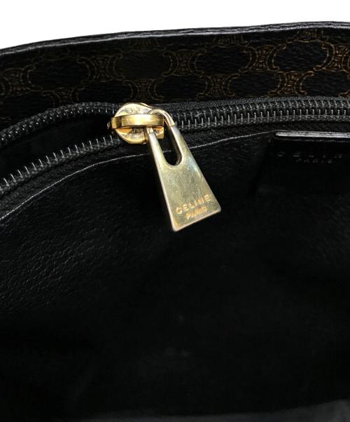 CELINE（セリーヌ）CELINE (セリーヌ) マカダム柄トートバッグ ブラック×ブラウンの古着・服飾アイテム