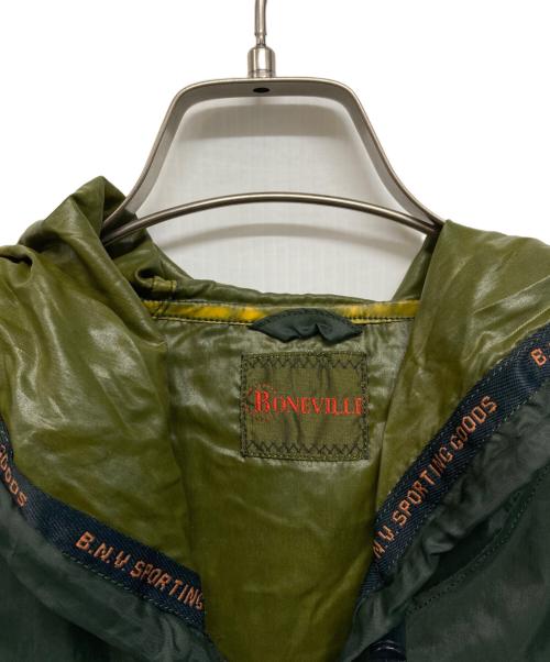 BONEVILLE（ボンネビル）BONEVILLE (ボンネビル) EMBROIDERED ZIPUP NYLON（エンブロイダード・ジップアップ・ナイロンジャケット） グリーン サイズ:Lの古着・服飾アイテム
