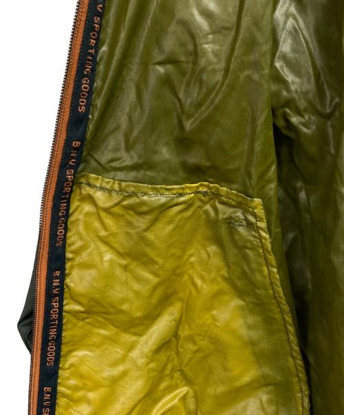 BONEVILLE（ボンネビル）BONEVILLE (ボンネビル) EMBROIDERED ZIPUP NYLON（エンブロイダード・ジップアップ・ナイロンジャケット） グリーン サイズ:Lの古着・服飾アイテム