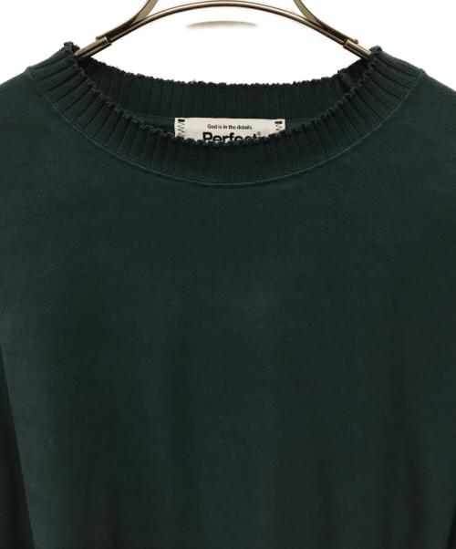 Perfect ribs（パーフェクトリブス）Perfect ribs (パーフェクトリブス) Strange Sleeve Crew Neck Sweat Shirts　ストレンジ スリーブ クルーネック スウェット シャツ ネイビー サイズ:SIZE Lの古着・服飾アイテム