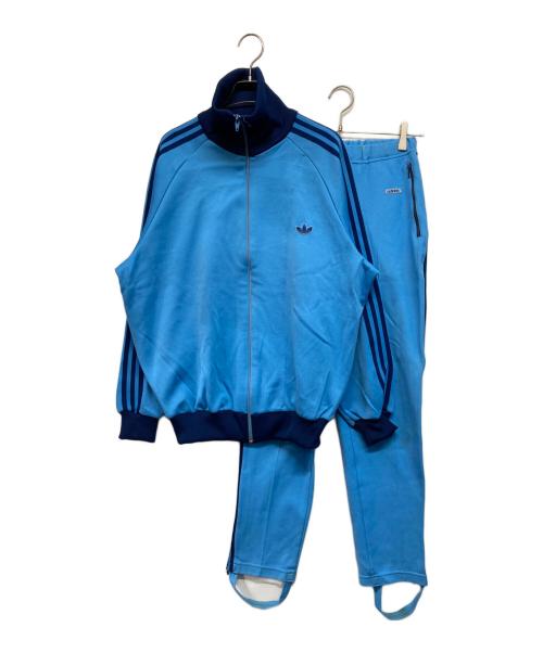 adidas（アディダス）adidas (アディダス) 80s デサント期 トラックジャケットセットアップ ブルー サイズ:SIZE 6号の古着・服飾アイテム