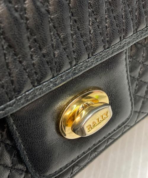 BALLY（バリー）BALLY (バリー) キルトレザーチェーンショルダーバッグ ブラックの古着・服飾アイテム