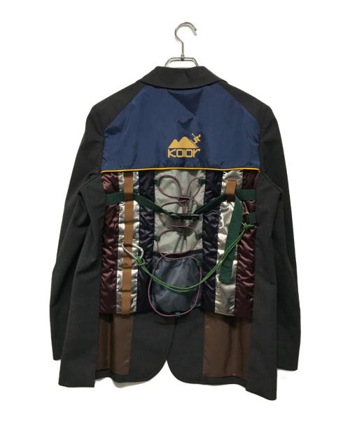 KOLOR（カラー）KOLOR (カラー) 異素材ドッキング テーラードジャケット グレー サイズ:Mの古着・服飾アイテム