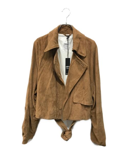 EMMETI（エンメティ）EMMETI (エンメティ) AMELIA スエードレザージャケット ベージュ サイズ:SIZE 42の古着・服飾アイテム
