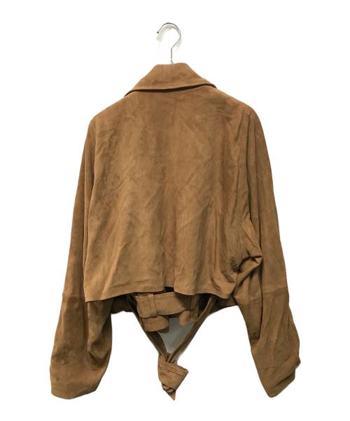 EMMETI（エンメティ）EMMETI (エンメティ) AMELIA スエードレザージャケット ベージュ サイズ:SIZE 42の古着・服飾アイテム
