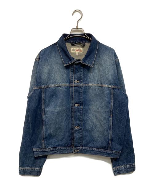 stussy（ステューシー）stussy (ステューシー) 25SS  VINTAGE WASH DENIM TRUCKER JACKET（ヴィンテージ・ウォッシュ・デニム・トラッカー・ジャケット） インディゴ サイズ:Lの古着・服飾アイテム