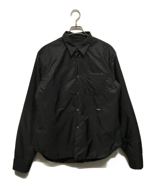 PRADA（プラダ）PRADA (プラダ) Re-Nylon Shirt（リナイロン シャツ） リナイロン中綿シャツジャケット ブラック サイズ:Mの古着・服飾アイテム