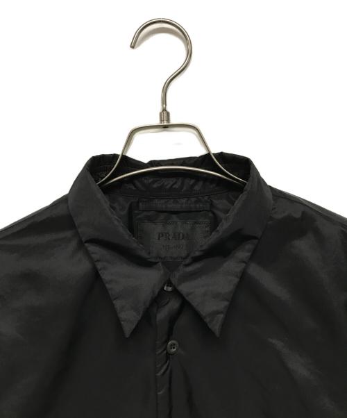PRADA（プラダ）PRADA (プラダ) Re-Nylon Shirt（リナイロン シャツ） リナイロン中綿シャツジャケット ブラック サイズ:Mの古着・服飾アイテム