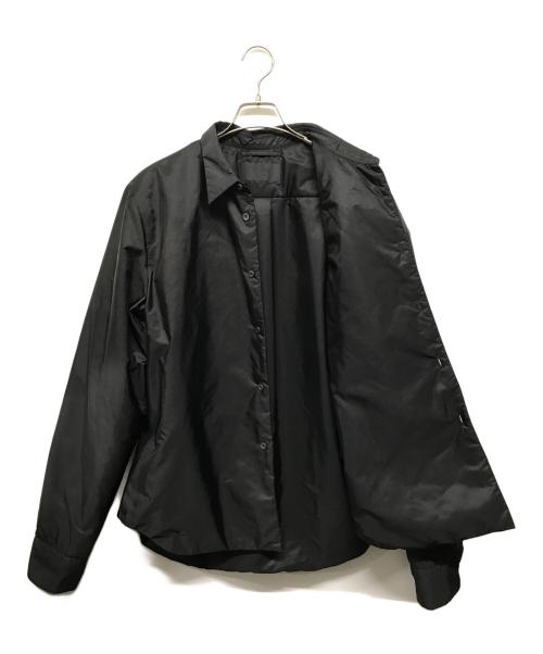 PRADA（プラダ）PRADA (プラダ) Re-Nylon Shirt（リナイロン シャツ） リナイロン中綿シャツジャケット ブラック サイズ:Mの古着・服飾アイテム