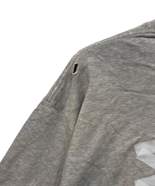 BALENCIAGA（バレンシアガ）BALENCIAGA (バレンシアガ) ダメージ加工オーバーサイズテープロゴTシャツ グレー サイズ:XXSの古着・服飾アイテム